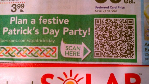 Albertson's St Patrick's QR Code up close