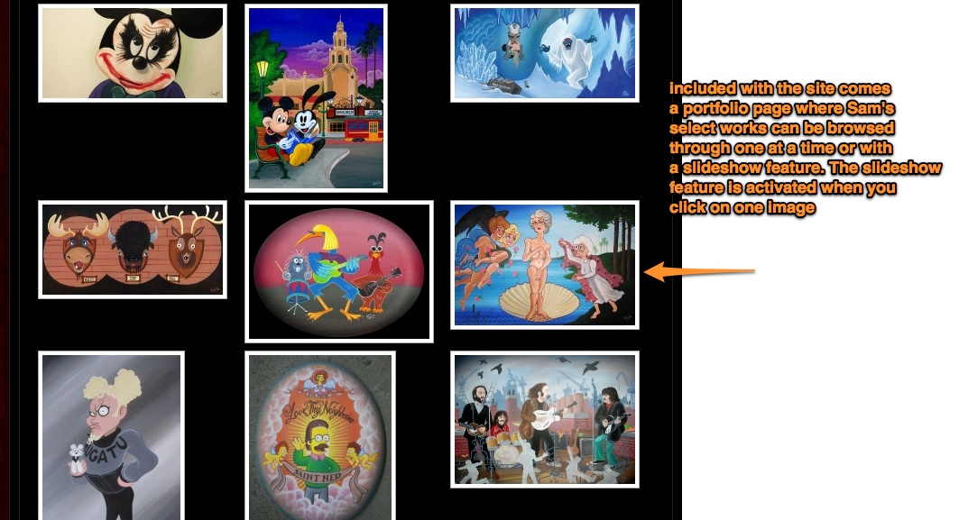 The Gallery is uses as a portfolio