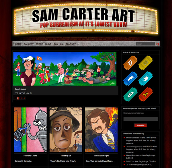 Portfolio, Gallery and Webstore for Sam Carter Art, powered by WordPress and my Website Complete package